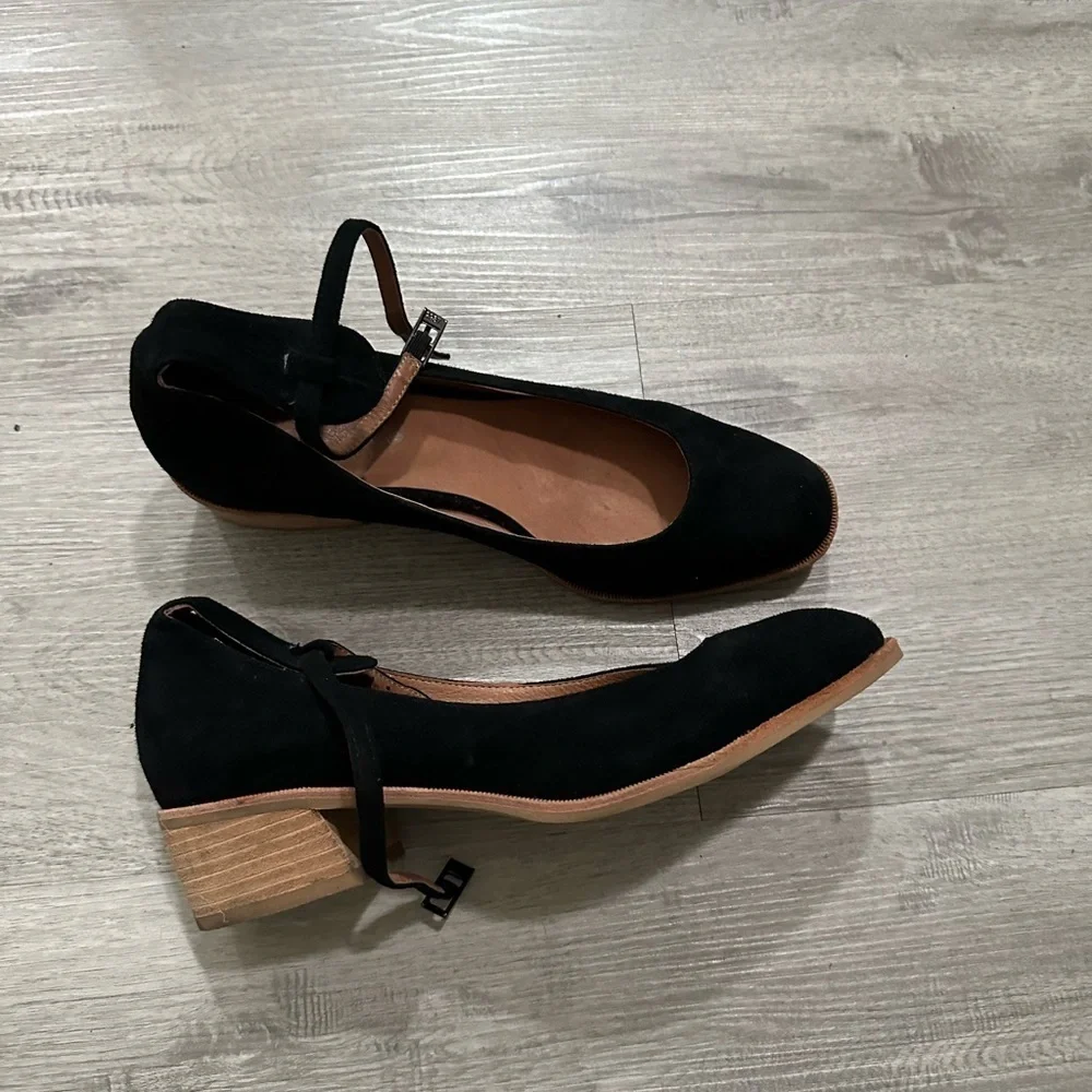 JEFFREY CAMPBELL × FREE PEOPLE Womens Black Suede Boulevard Heels Pumps Size 8.5